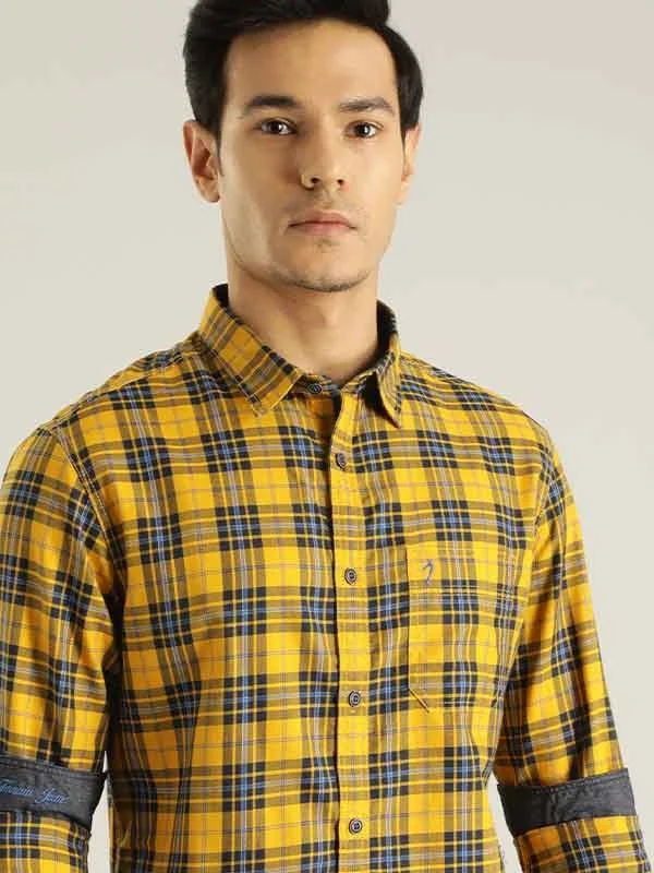 Everyday Apparel Functional Pants Men Checked Full Sleeve Cotton Blend Shirt