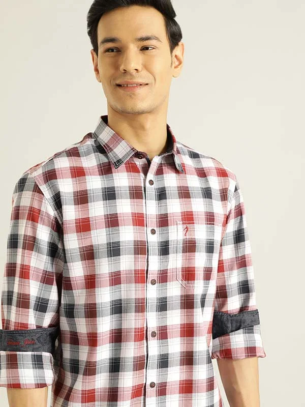 Cool Jackets Casual Jackets Men Checked Full Sleeve Cotton Blend Shirt