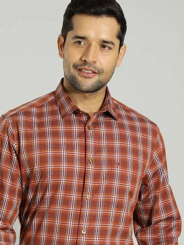 Warm Wear Trendy Sweatshirts Men Checked Full Sleeve Cotton Blend Shirt