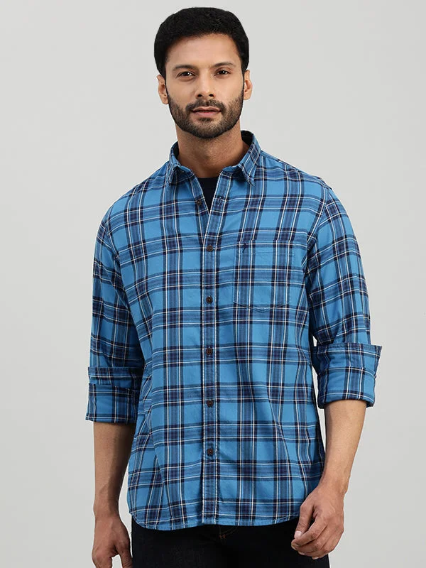 Casual Essentials Fashionable Hoodies Men Checked Full Sleeve Cotton Shirt