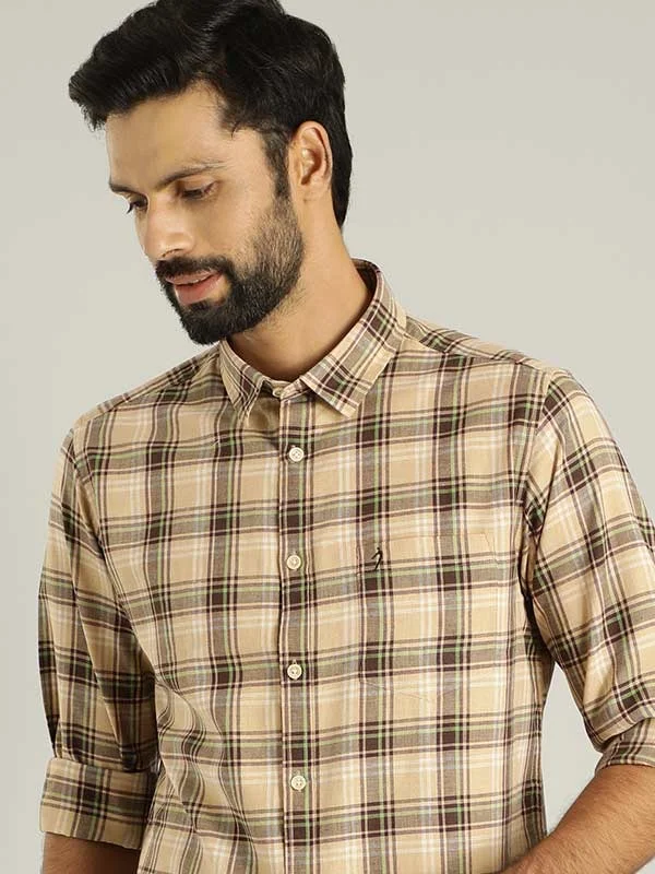 Outdoor Clothing Trendy Hoodies Men Checked Full Sleeve Cotton Shirt