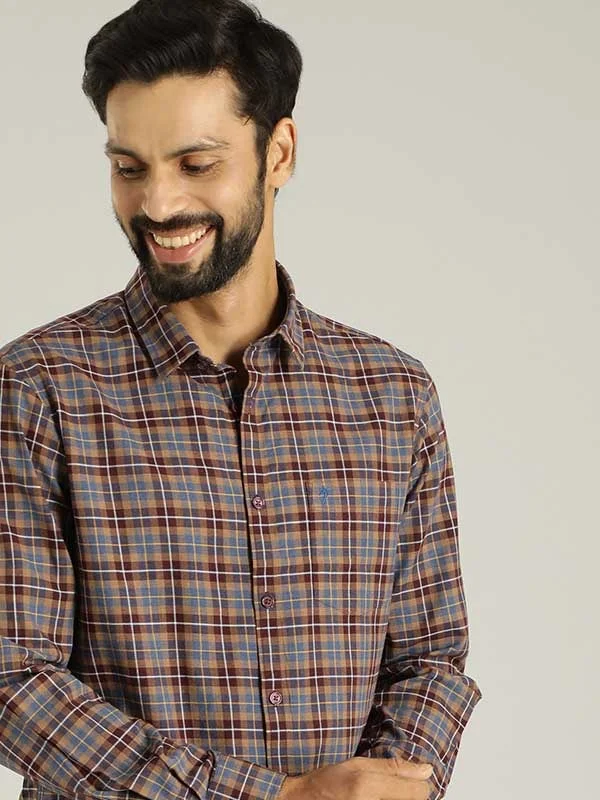 Comfy Styles Relaxed Footwear Men Checked Full Sleeve Cotton Shirt