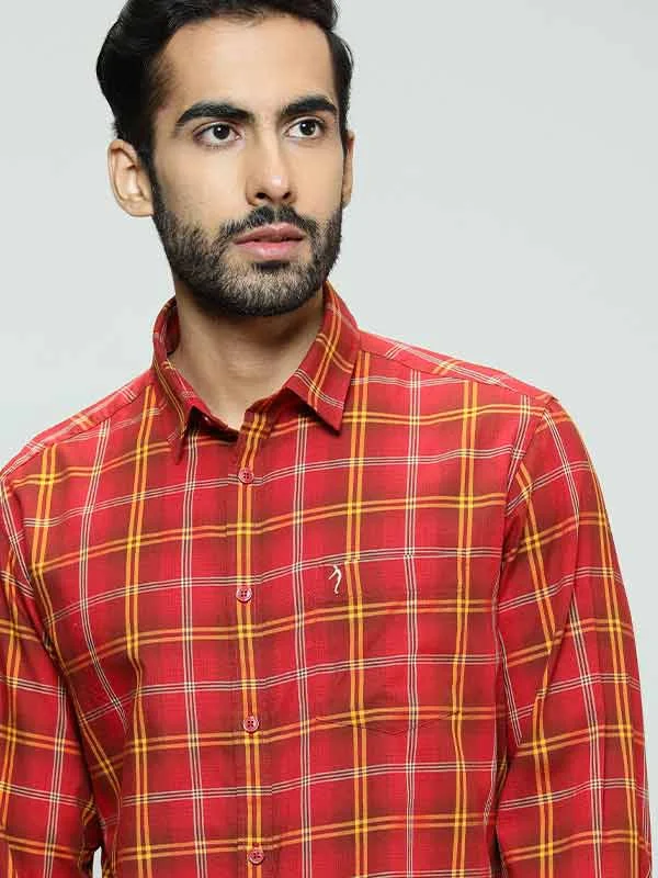 Sporty Essentials Weekend Wear Men Checked Full Sleeve Cotton Shirt
