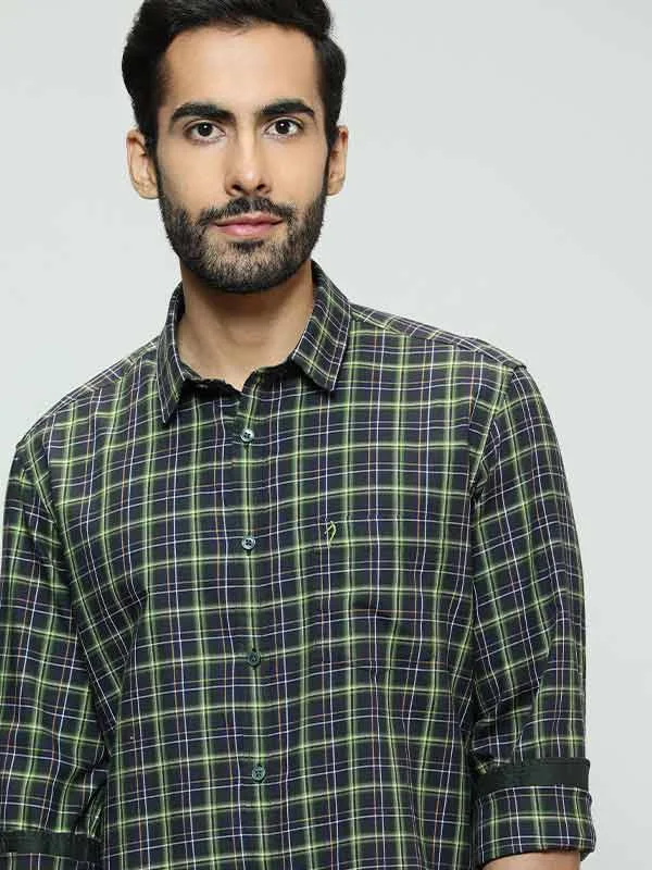 Flexible Wear Everyday Jackets Men Checked Full Sleeve Cotton Shirt
