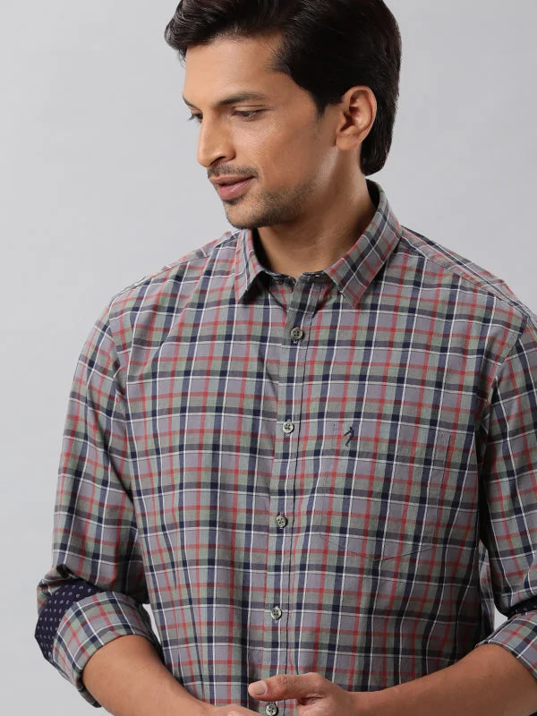 Comfy Outerwear Cozy Sweaters Men Checked Full Sleeve Cotton Shirt