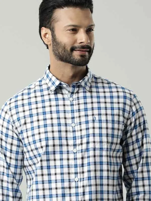 Simple Apparel Active Tops Men Checked Full Sleeve Cotton Shirt
