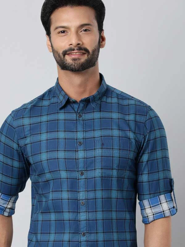 Flexible Styles Modern Footwear Men Checked Full Sleeve Cotton Shirt