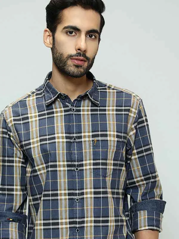 Soft Knitwear Active Gear Men Checked Full Sleeve Cotton Shirt