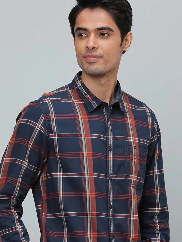 Easy Pants Cool Sweatshirts Men Checked Full Sleeve Cotton Shirt