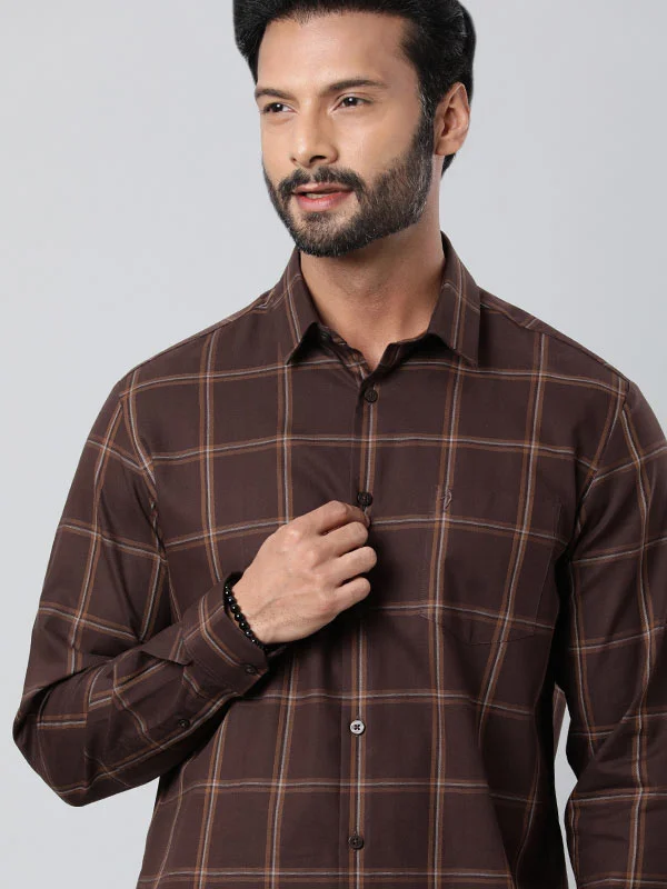 Sporty Trends Comfortable Shirts Men Checked Full Sleeve Cotton Shirt