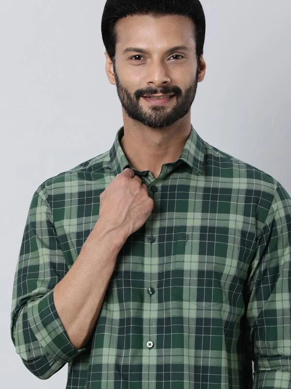 Comfortable Shirts Trendy Basics Men Checked Full Sleeve Cotton Shirt