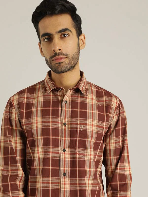 Lightweight T-shirts Fashion Sweaters Men Checked Full Sleeve Cotton Shirt