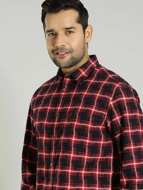 Everyday Comfort Wear Casual Tops Men Checked Full Sleeve Cotton Shirt