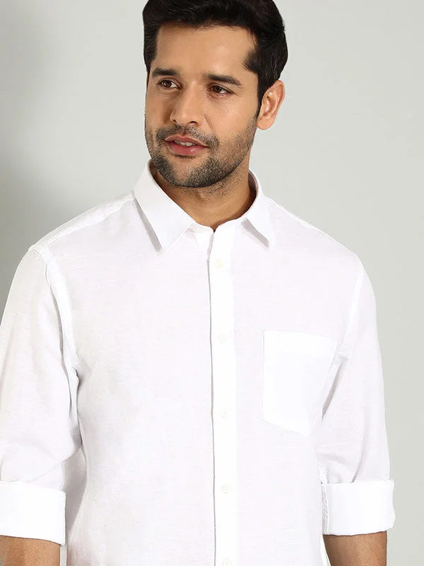 Men Solid Full Sleeve Linen Shirt