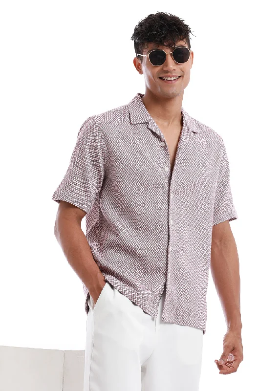 Sport Chic Comfy Shirts Midnight Maroon Zig Zag Shirt