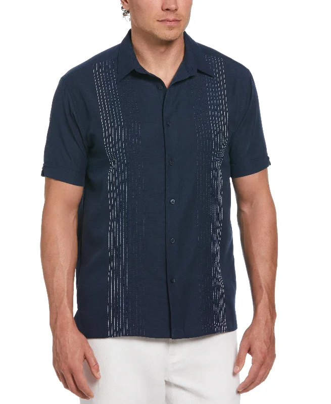 Fashion Comfort Relaxed Jeans Ombre Embroidered Panel Shirt