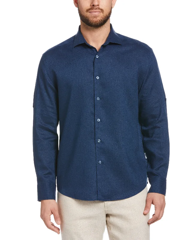 Casual Sneakers Smart Jackets Travelselect™ Linen-Blend Rolled Sleeve Shirt
