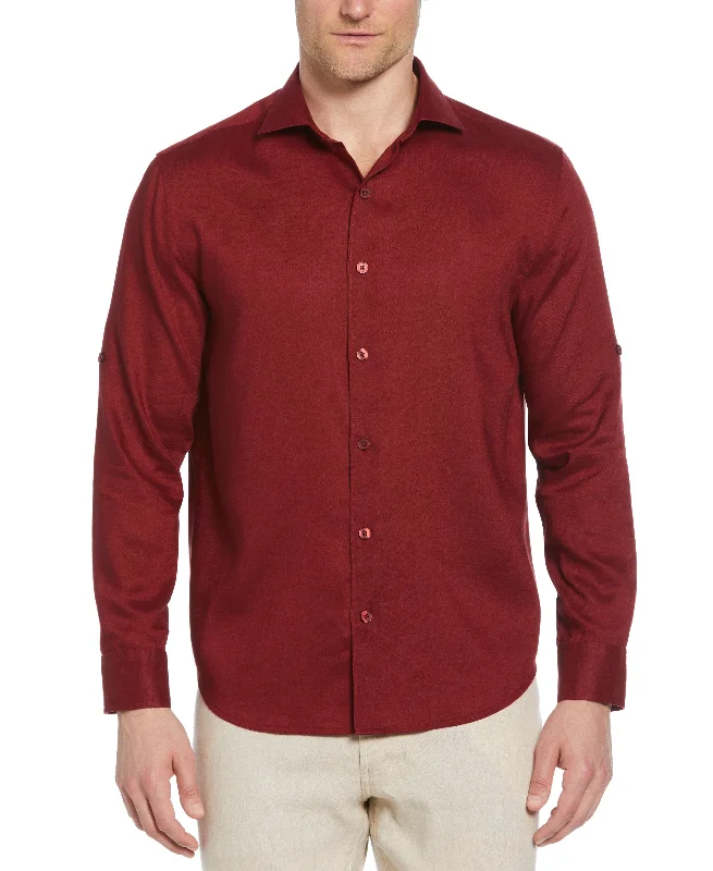 Street Casuals Bold Pants Travelselect™ Linen-Blend Rolled Sleeve Shirt