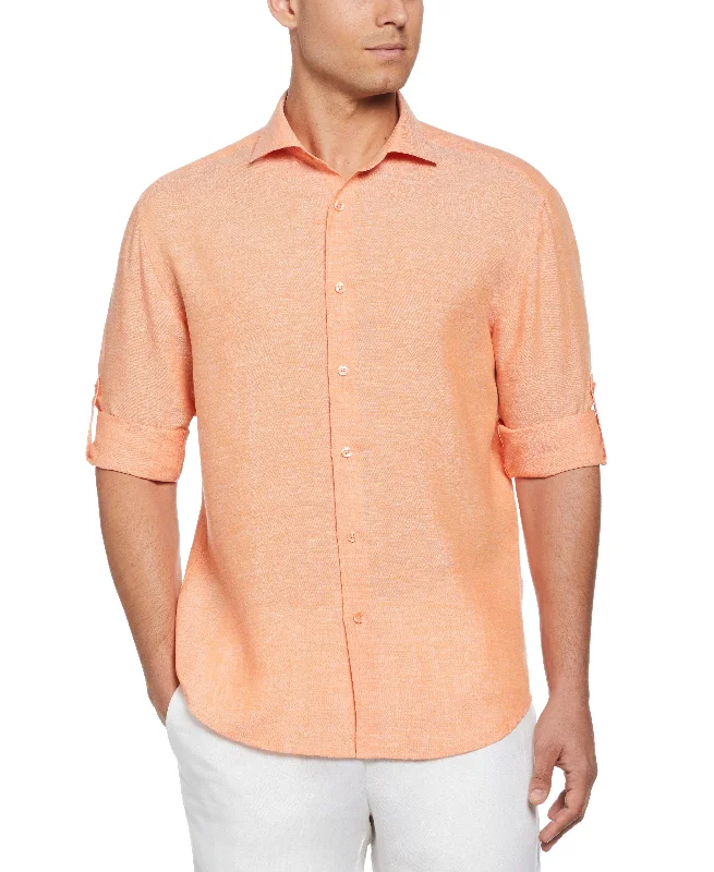 Travelselect™ Linen-Blend Rolled Sleeve Shirt