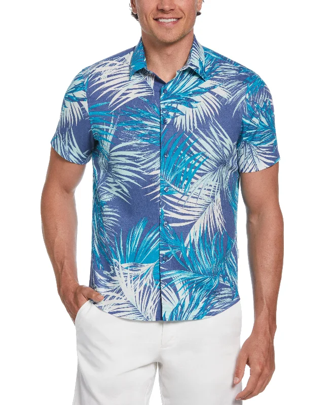 Street Gear Comfortable Suits Tropical Palm Leaves Print Shirt