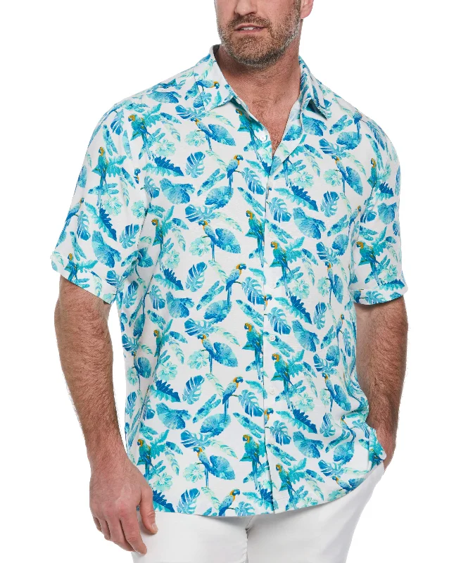 Big & Tall Tropical Parrot Print Shirt