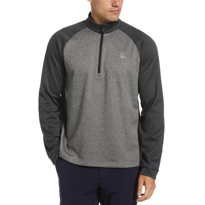 Cool Jackets Casual Footwear Color Block Fleece 1/4 Zip Pullover Golf Sweater