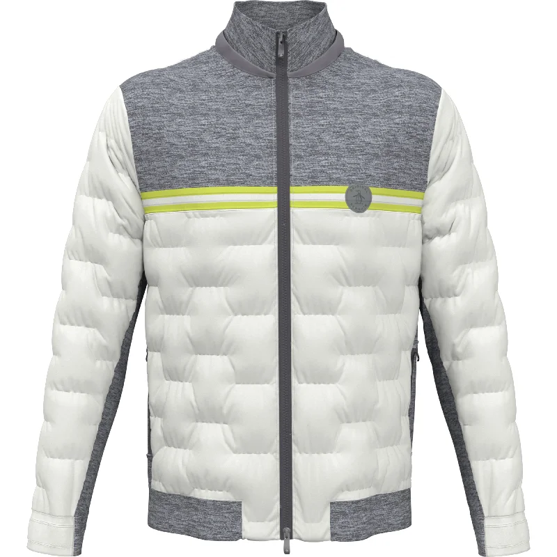 Cool Streetwear Relaxed Tops 80's Mixed Media Blocked Golf Jacket