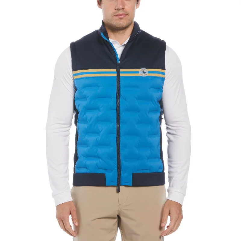 Relaxed Wearables Modern Footwear 80's Mixed Media Color Block Golf Vest Jacket