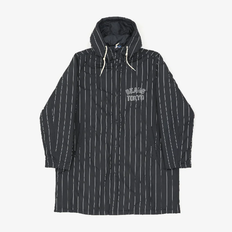 Cozy Basics Urban Shirts Champion Striped Long Coat