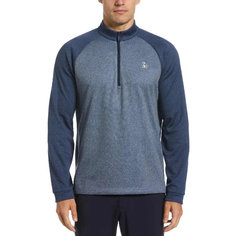 Comfortable Wearables Trendy Hoodies Color Block Fleece 1/4 Zip Pullover Golf Sweater