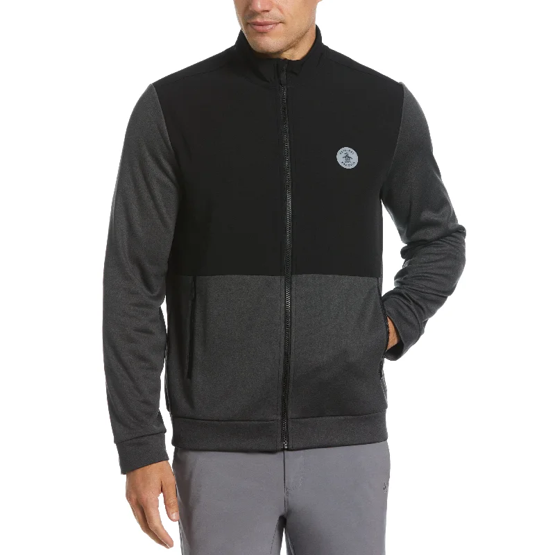 Active Tops Relaxed Footwear Color Block Fleece Full Zip Golf Jacket
