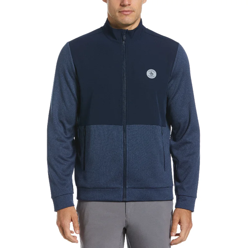 Outdoor Essentials Basic Hoodies Color Block Fleece Full Zip Golf Jacket