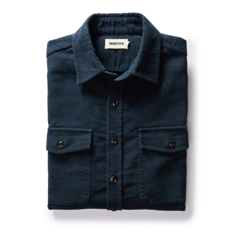 Relaxed Activewear Sporty Hoodies The Maritime Shirt Jacket in Dark Navy Moleskin