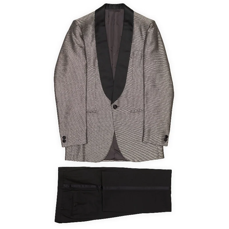 Trendy Apparel Comfortable Bottoms ABLA by Angelo Blasi Black-Gray Handmade Silk Tuxedo Suit EU 44 NEW US 34 Trendy Apparel Comfortable Bottoms ABLA by Angelo Blasi Black-Gray Handmade Silk Tuxedo Suit EU 44 NEW US 34