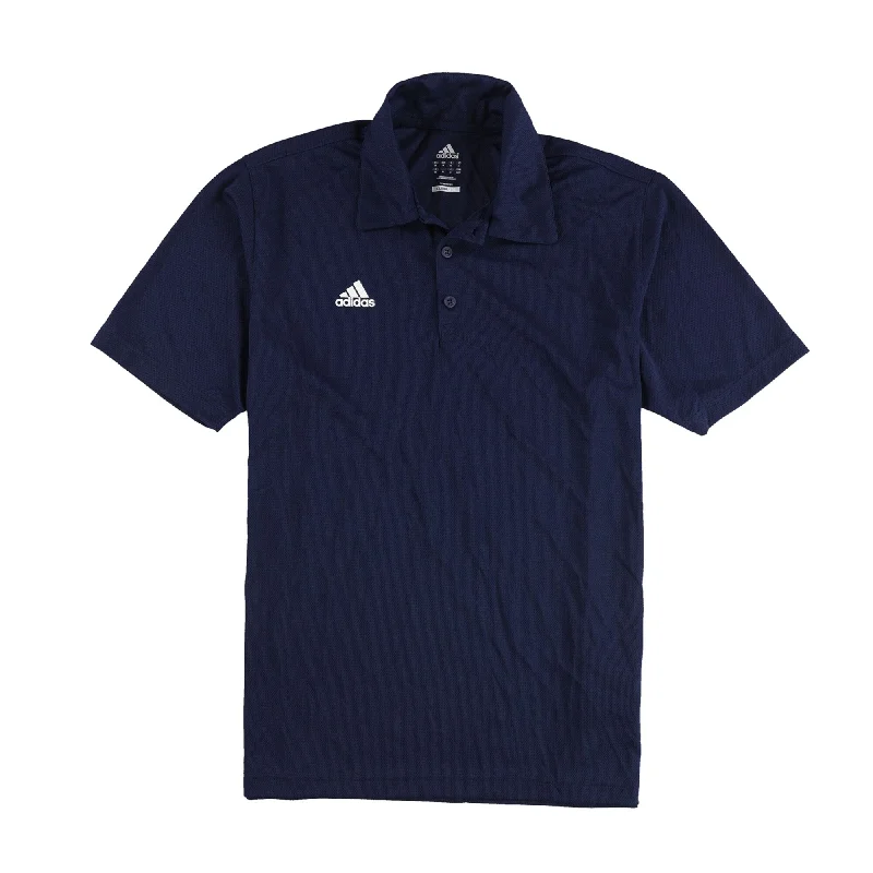 Everyday Apparel Warm Sweaters Adidas Mens Logo 3-Button Rugby Polo Shirt, Blue, Medium