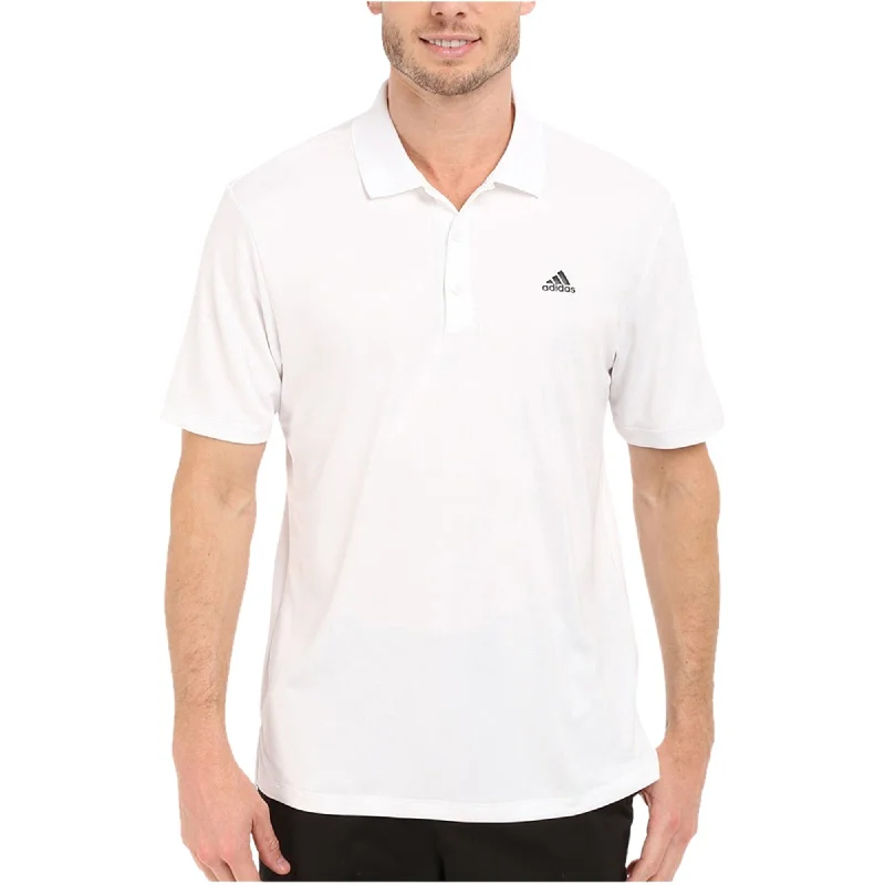 All-Season Outfits Functional Tops Adidas Mens Logo Rugby Polo Shirt, White, Large
