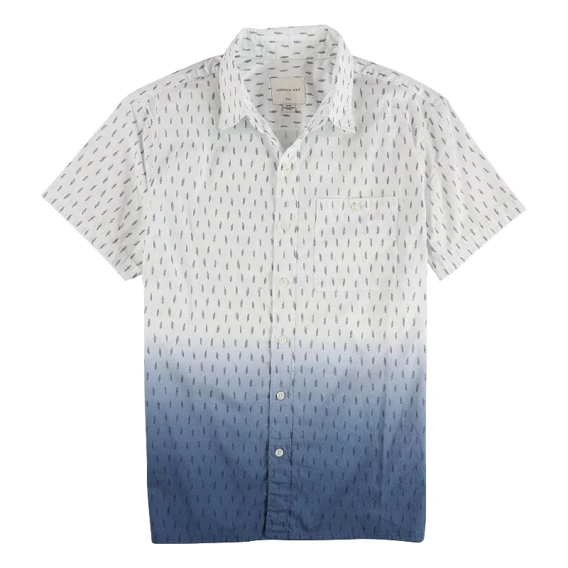 Relaxed Denim Modern Footwear American Eagle Mens Gradient Swatch Pattern Button Up Shirt, Blue, Medium Relaxed Denim Modern Footwear American Eagle Mens Gradient Swatch Pattern Button Up Shirt, Blue, Medium