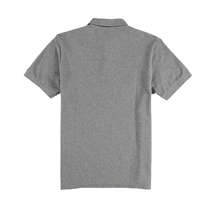 Casual Essentials Stylish Shirts American Eagle Mens Heathered Rugby Polo Shirt, Grey, Medium