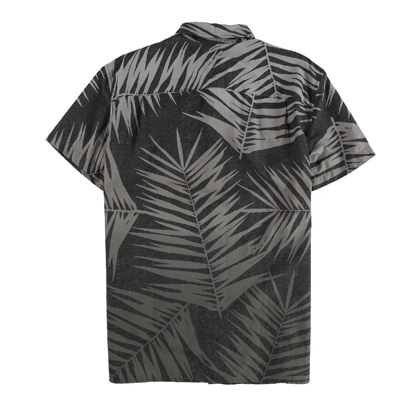 Smart Casual Wear Sporty Sweaters American Eagle Mens Palm Leaf Button Up Shirt, Grey, Medium Smart Casual Wear Sporty Sweaters American Eagle Mens Palm Leaf Button Up Shirt, Grey, Medium