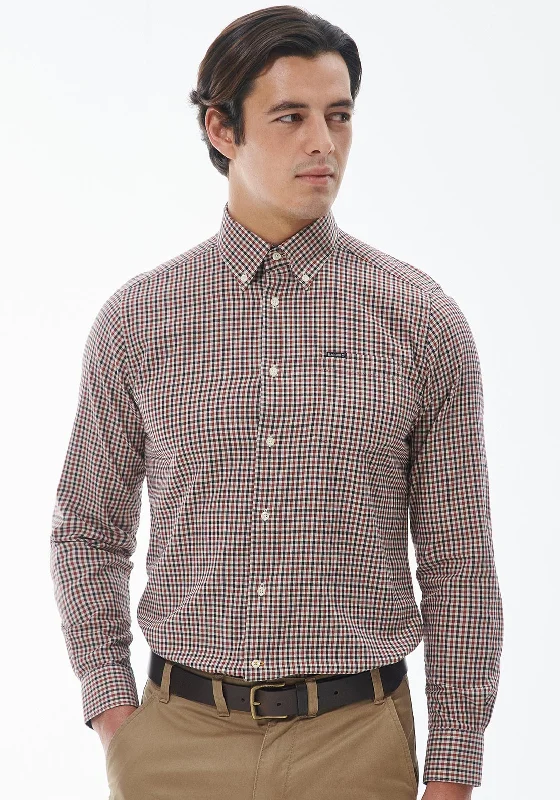 Sporty Wardrobe Casual Styles Barbour Mens Padshaw Gingham Tailored Shirt, Ecru