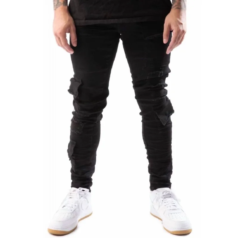 Casual Knitwear Casual Looks Brutini Cargo Jean In Jet Black