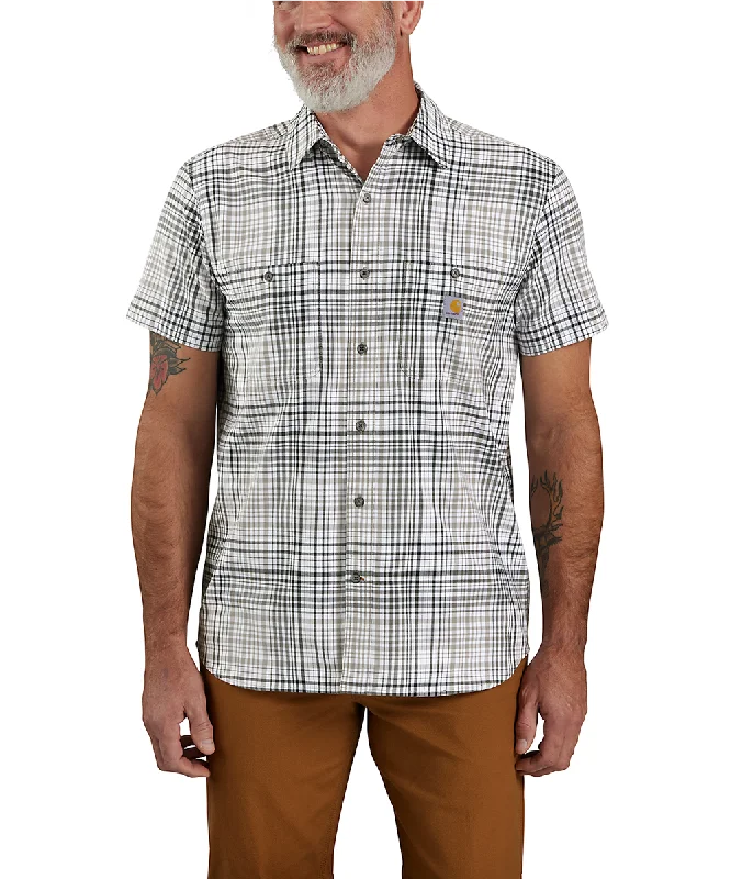 Carhartt Men's Rugged Flex Plaid Short Sleeve Shirt - Asphalt