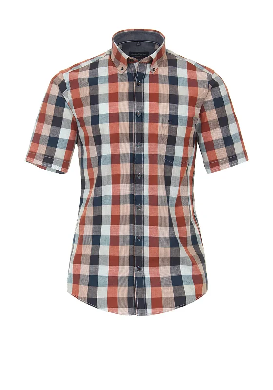 Casa Moda Short Sleeve Check Shirt, Blue Multi