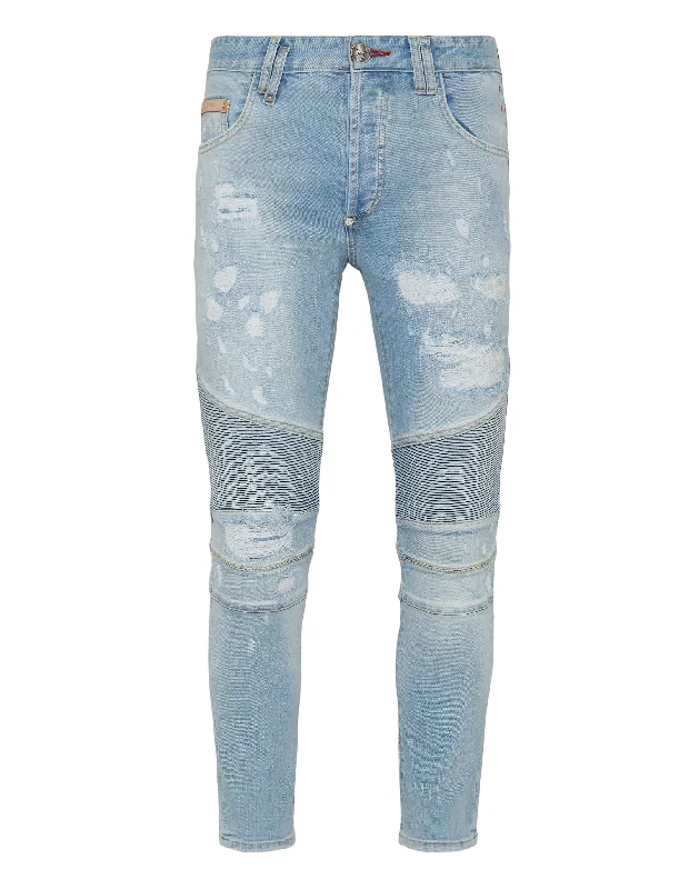 Denim Trousers Skinny Biker Fit Studs