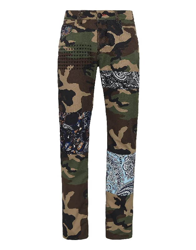 Denim Trousers Super Straight Cut Fit Paisley