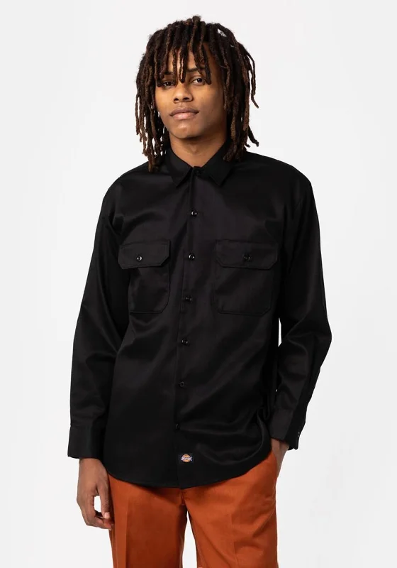 Dickies Long Sleeve Work Shirt, Black