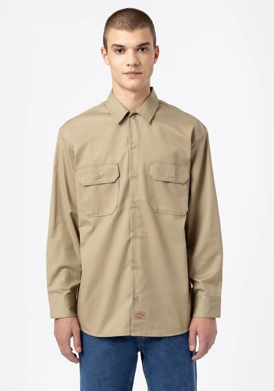 Dickies Long Sleeve Work Shirt, Khaki