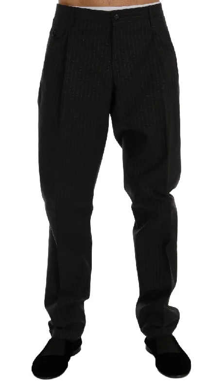 Simple Comfort Trendy Jeans Dolce & Gabbana Elegant Striped Straight Fit Dress Men's Trousers Simple Comfort Trendy Jeans Dolce & Gabbana Elegant Striped Straight Fit Dress Men's Trousers