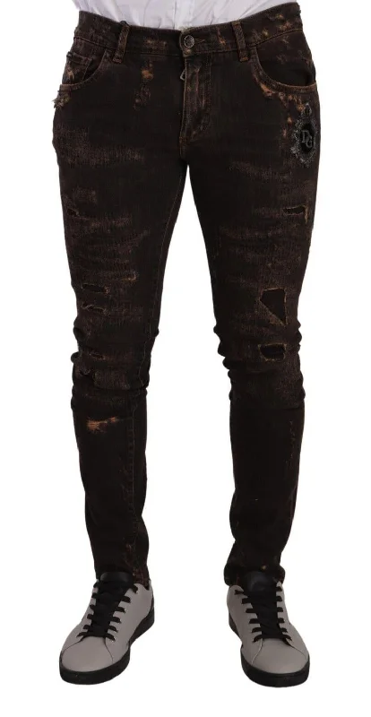 Trendy Apparel Summer Outfits Dolce & Gabbana Slim Fit Distressed Skinny blue Men's Jeans