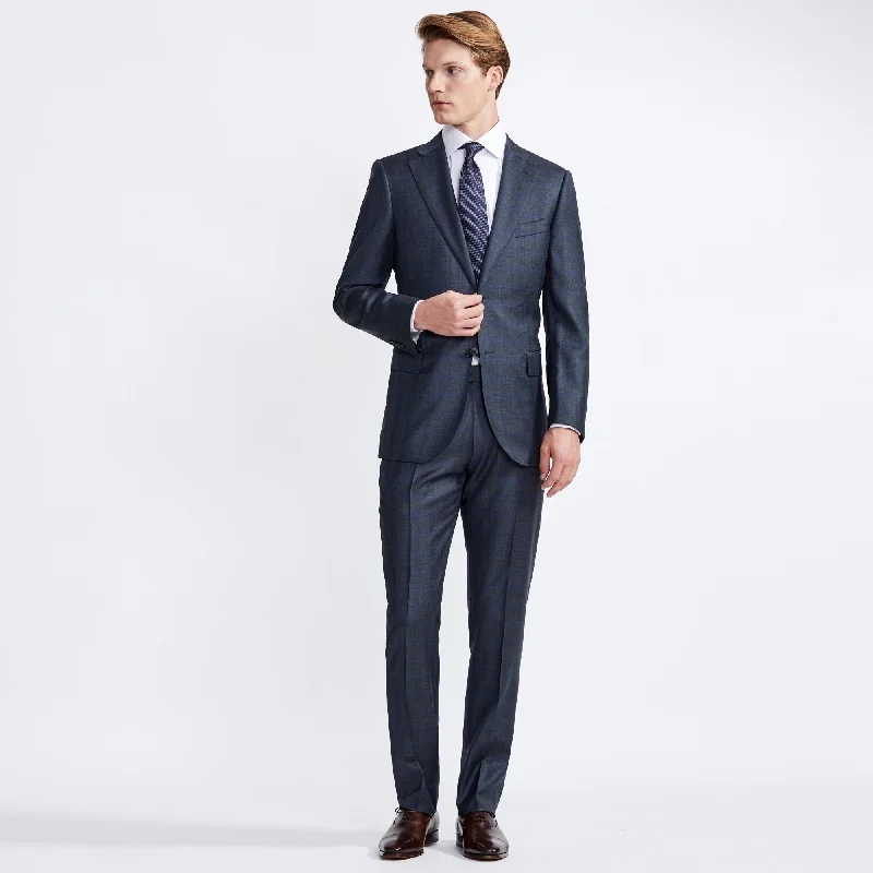 HENRY SARTORIAL X DORMEUIL Check Suit CHARCOAL/BLUE REG